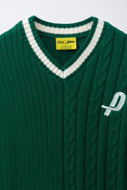 CHALECO PUNTO PENN  / Verde / Crudo - Zara фото 4