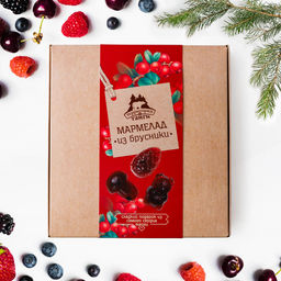 Мармелад из брусники флоу-пак крафт-коробка 250г