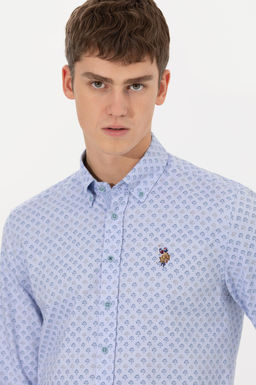 Мужская синяя рубашка с длинным рукавом - U.s. polo assn фото 2