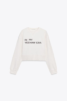 SLOGAN CROP SWEATSHIRT - Zara фото 6
