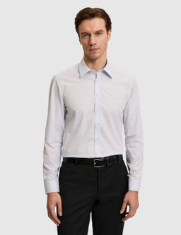 A__k Mavi Slim Fit Pamuk Klasik G_mlek