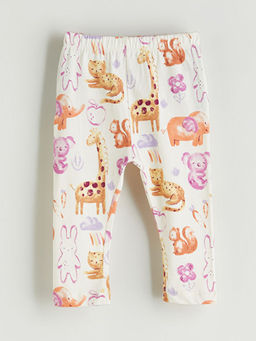 Beli Lastikli Bask?l? K?z Bebek Pijama Alt