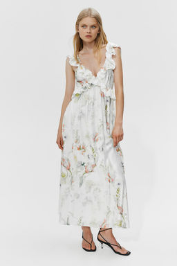 Vestido midi de volantes