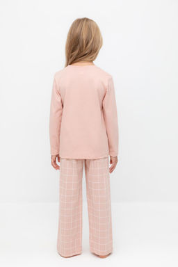 К 1623/дымчатая роза,двойная клетка пижама дет