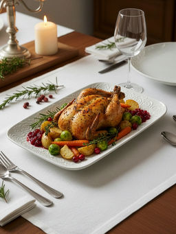 Блюдо прямоугольное 36*23*3 см "Розы" большое, фарфор