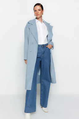 Mavi Oversize Genis Kesim Uzun Yunlu Kase Kaban TWOAW21KB0038