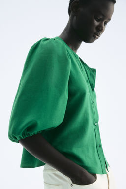 Blusa en mezcla de lino - H&m фото 14