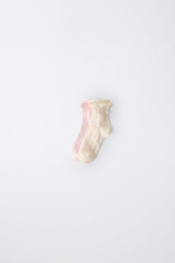 PAKC DOS CALCETINES CORTOS PUNTILLA / Crudo