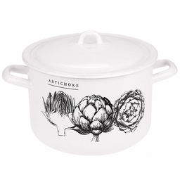 Artichoke Кастрюля эмалированная 4,3л, форма цилиндрическая, металлическая крышка (Россия)