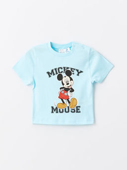 Bisiklet Yaka K?sa Kollu Mickey Mouse Bask?l? Erkek Bebek Ti??rt ve ?ort 2li Tak?m - Waikiki фото 2