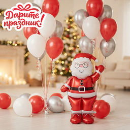 Интерьерное украшение Фигура-шар "Санта"