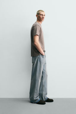 CAMISETA PUNTO LAVADO PARCHES / Gris topo - Zara фото 4