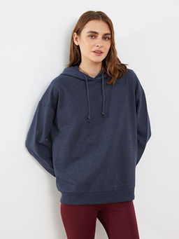 Kap??onlu D?z Uzun Kollu Kad?n Pijama ?st