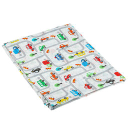 Простыня на резинке ясельная 60х120см Дорога, свесы 12см (100х50см), перкаль 110г/м2, хлопок 100%, упаковка классическая ПВХ 28х41см, Домашняя мода (Россия)  фото 3