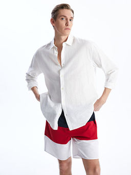 K?sa Boy Renk Bloklu Erkek Deniz ?ortu