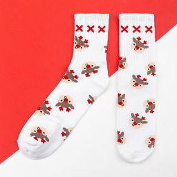 Цена за 2 шт. Носки новогодние женские KAFTAN Оленята размер 36-40 (23-25 см)