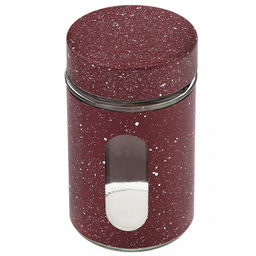 Банка для специй (перечница/солонка) стеклянная В юбке 100мл д4,8см h8,2см, диаметр горла - 3,2см, в цветной металлической оплетке под мрамор, винтовая комбинированная крышка мет/окраш-пластик под мрамор, цвета в ассортименте: черный, кофейный, бор - Домашняя мода фото 2