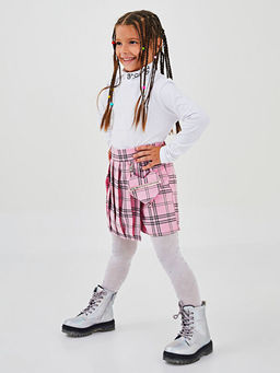 Yar?m Bal?k?? Yaka Bask?l? Uzun Kollu Pamuklu K?z ?ocuk Ti??rt - Waikiki фото 3