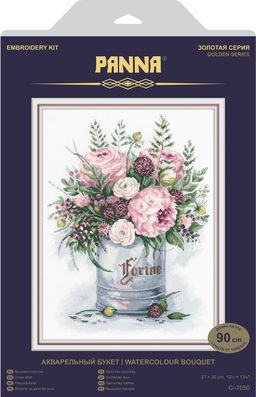 Набор для вышивания PANNA Золотая серия C-7050 Акварельный букет 27 х 35 см