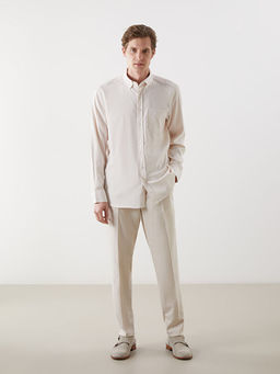 Regular Fit Uzun Kollu ?izgili Erkek G?mlek