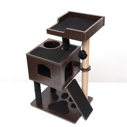 Комплекс для кошек с когтеточкой, с домиком, 58 х 54 х 87см, ЛДСП, цвет венге - Пижон фото 4