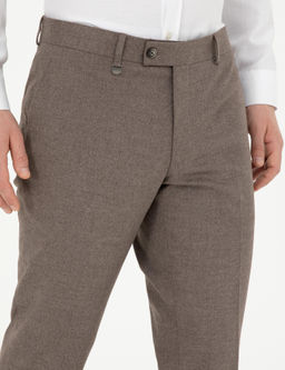 A__k Kahverengi Slim Fit Kuma_ Pantolon