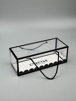 Цена за 5 шт. Коробка под зефир c ручками «Счастье ждёт тебя», 27×11×9.5 см, кондитерская упаковка