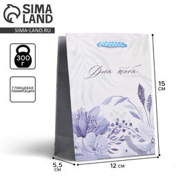 Цена за 3 шт. Пакет подарочный ламинированный, упаковка, For you, S 12 х 15 х 5.5 см