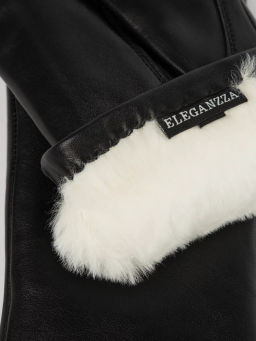 Перчатки женские н/м крол HS597 black - Eleganzza фото 7