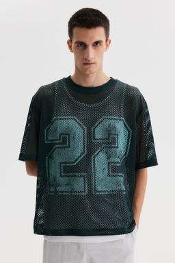Camiseta de malla con estampado Oversized Fit - H&m фото 2