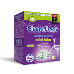 Таблетки для ПММ mini tabs 10гр; 30 шт Сlean&Fresh