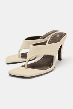 SANDALIA TAC?N ANTE / Blanco Crudo - Zara фото 3