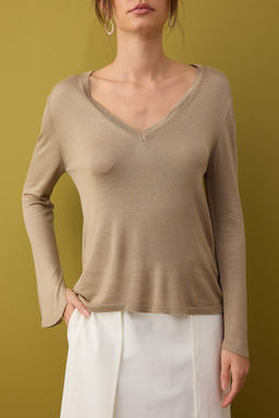 Siyah V Yaka Basic Triko Kazak | TWOAW26KZ00101 - Trendyolmilla фото 13