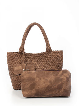 LACCOMA сумка СУ1033-А-винтаж коричневый эко кожа хлопок  фото 4