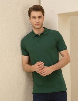 Koyu Ye_il Slim Fit Basic Ti__rt