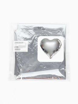 Цена за 2 шт. Воздушный шар фольгированный сердце 18" Серебро" набор 5 штук