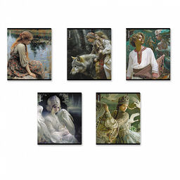 Цена за 5 шт. Тетрадь общая ученическая ErichKrause Russian Tales, 80 листов, клетка_MIX-PACK  фото 2