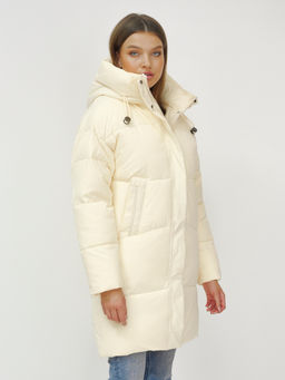 Куртка пальто зимняя синтепон светло-бежевого цвета - Mtforce фото 3