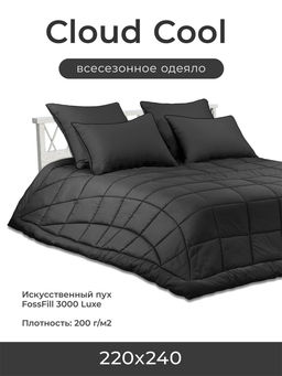 Одеяло "Cloud Cool Graphite" 220х240см всесезонное 200г/м2 ЕС-7043
