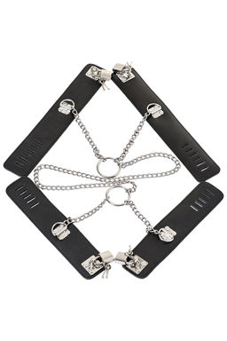 Комплект бондажный TOYFA Theatre, кожа, черный