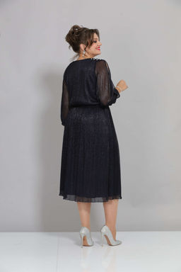 Платье Mira Fashion 5446S-Р синий с открытыми рукавами
