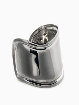 Браслет манжета «Изгиб», d=6 см, цвет серебро