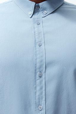 TRENDYOL MAN Lacivert Regular Fit Keten Gorunumlu Buyuk Beden Gomlek TMNSS24AX00006 - Trendyolmilla фото 9