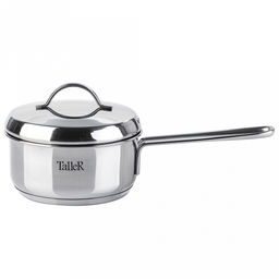 Ковш (яйцеварка) из нержавеющей стали Камилла 0,6л, д12см, h5,5см, s0,5мм, дно д10,5см, s3мм, с крышкой, полировка внешння - зеркальная, внутренняя - зеркальная, ручка из нержавеющей стали на сварке, мерная шкала, TalleR (Китай) Подходит для всех