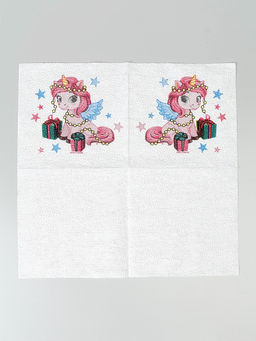 Цена за 2 шт. Салфетки бумажные Лошадка с подарками, однослойные, 24?24 см, 20 шт.