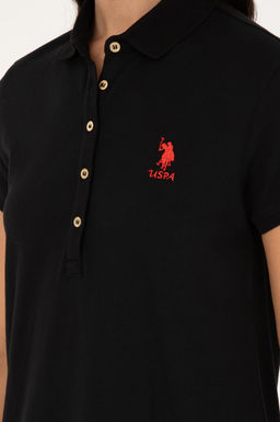 Женское черное трикотажное платье - U.s. polo assn фото 6