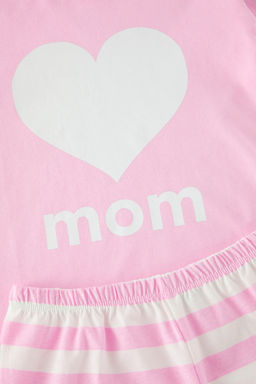 Pembe K?z Cocuk %100 Pamuk Mini Me/Anne-K?z T-Shirt Sort Orme Pijama Tak?m? TKDSS25PT00028 - Trendyolmilla фото 3