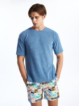 K?sa Boy Desenli Erkek Deniz ?ortu