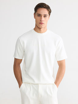 Relaxed Fit Kabartma Bask?l? Erkek Ti??rt