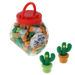 Цена за 75 шт. Ластик фигурный Кактус, МИКС